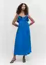 Vestido Miel5 Azul Talla S Mujer Mango