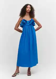 Vestido Miel5 Azul Talla S Mujer Mango