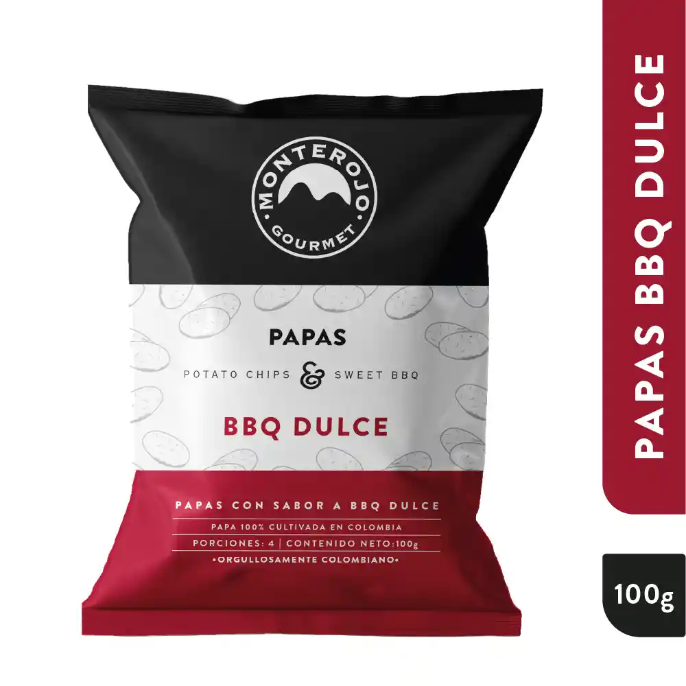 Monte Rojo Papas Bbq Dulce 100 gr