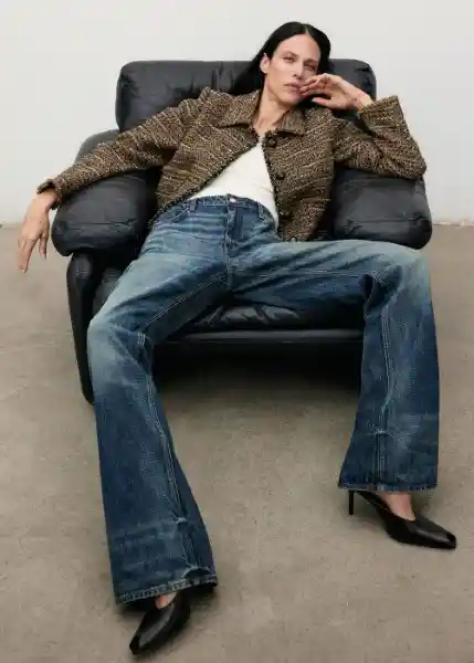 Chaqueta Pelete Marrón Talla XS Mujer Mango