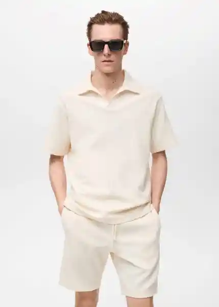 Camiseta Polo Xavi Crudo Talla XL Hombre Mango