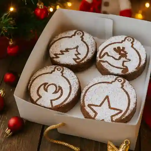 Caja x 4 mini brownies esferas navideñas