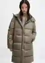 Abrigo Anorak Rocio Khaki Talla L Mujer Mango