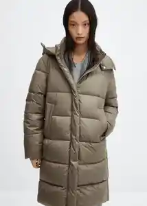 Abrigo Anorak Rocio Khaki Talla L Mujer Mango