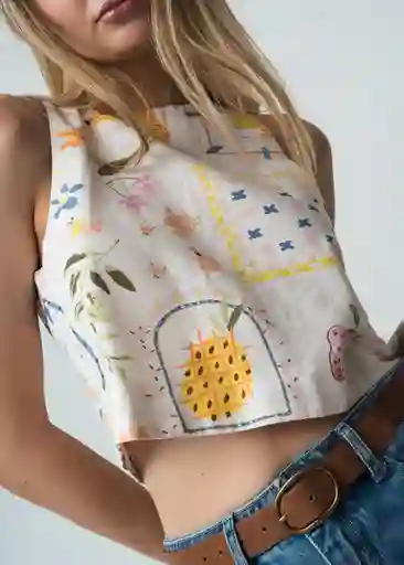 Camisa Ruri Mujer Crudo Marfil Claro T M 012G387 Naf Naf