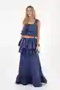Falda Larga Brumelia Azul Talla 02 M