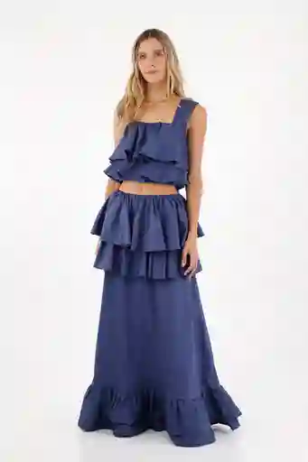 Falda Larga Brumelia Azul Talla 02 M