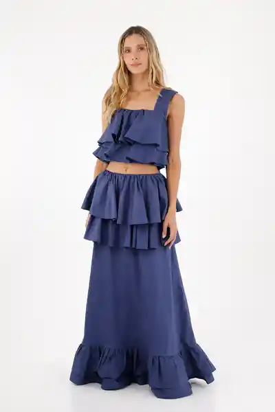 Falda Larga Brumelia Azul Talla 02 M
