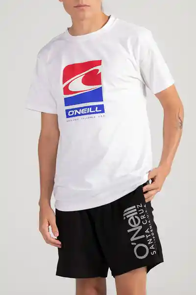 ONeill Camiseta Classic Flag Wave Masculina Blanco Talla XL