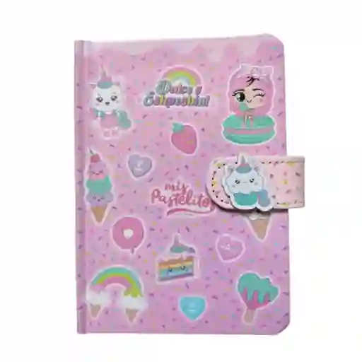 Cuaderno de Tapa Dura Con Broche Serie Mis Pastelitos Miniso