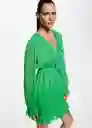 Vestido Green Verde Talla M Mujer Mango