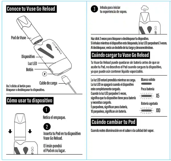 Vapeador Vuse GO Reload Black