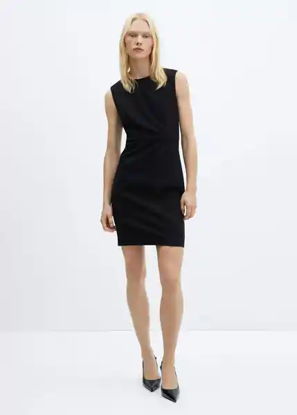 Vestido Paloma Negro Talla 18 Mujer Mango