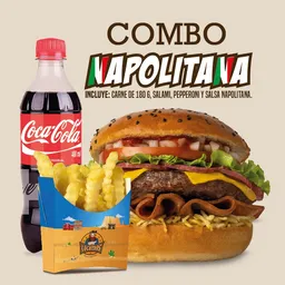 Combo hamburguesa 180 g napolitana