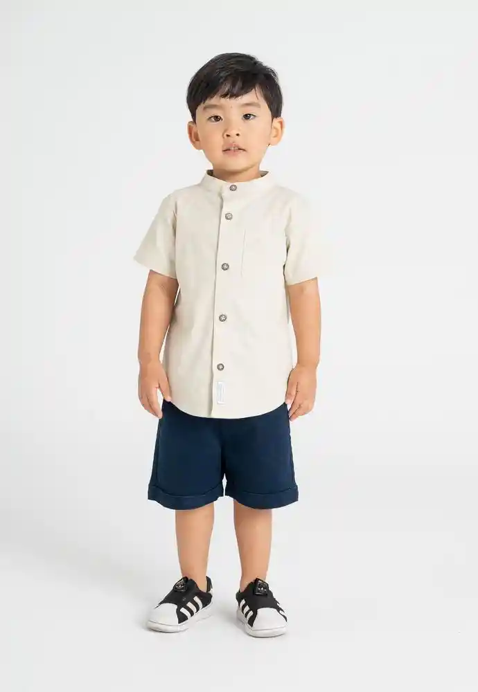 Camisa Manga Corta 6/9 Meses-arena