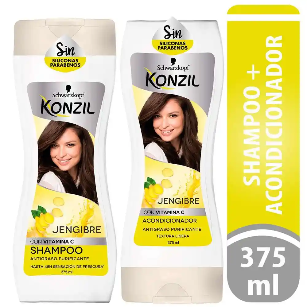 Konzil Shampoo y Acondicionador de Jengibre y Vitamina C