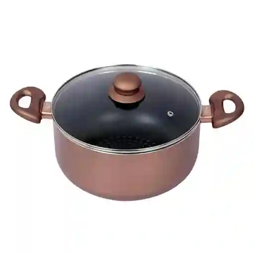 Olla Finlandek Select Aluminio Antiadherente Con Tapa Vidrio 1 24x38x500 Cafe