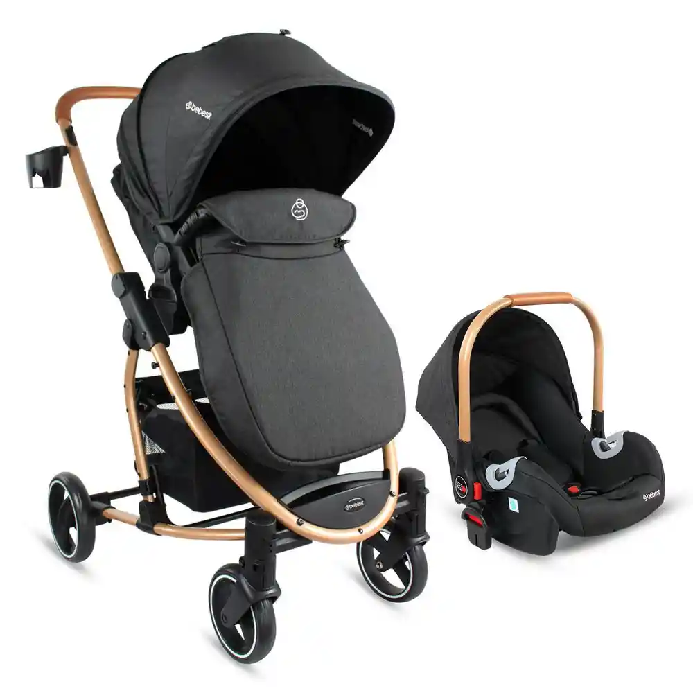 Bebesit Coche Para Bebé Travel System Gold Black
