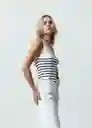 Chaleco Tejido Mujer Crudo Puro Claro Talla L 082G091 Naf Naf