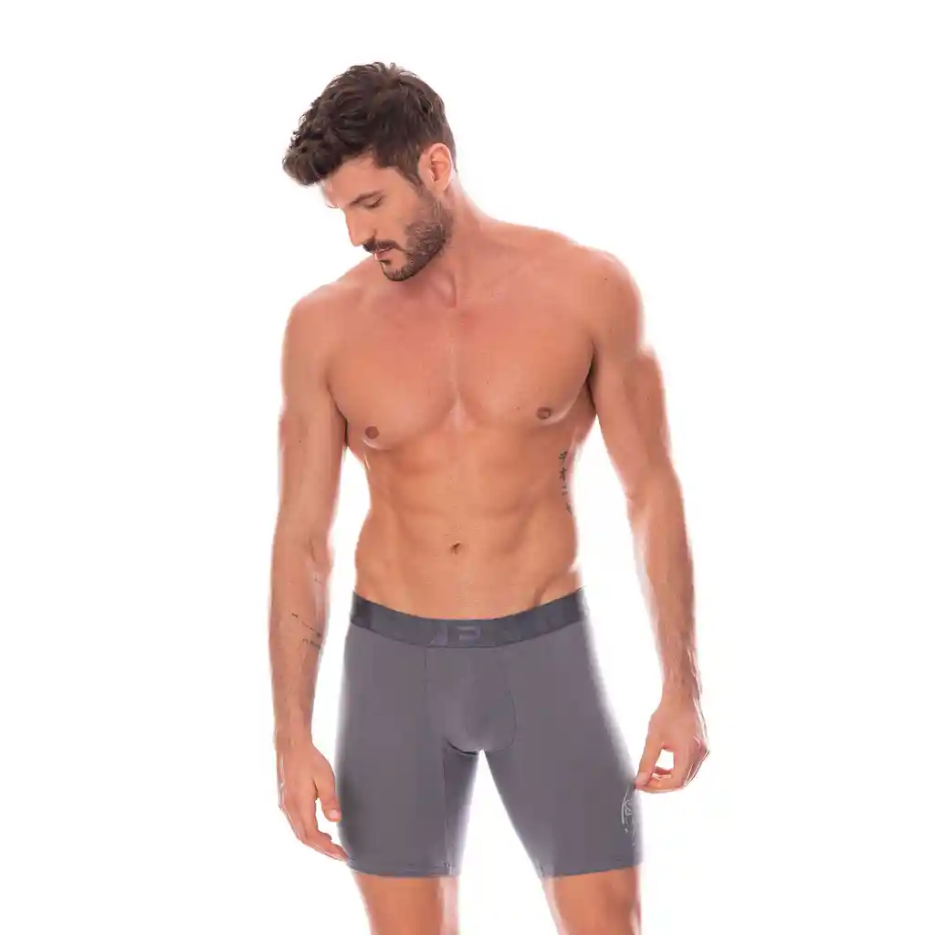 Boxer Largo Algodón/elastano Hombre Gris Estampado. 24924 Talla L