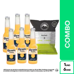 Combo Papa Lima Limón + Coronita Extra Cerveza Lager 6 x 330 mL