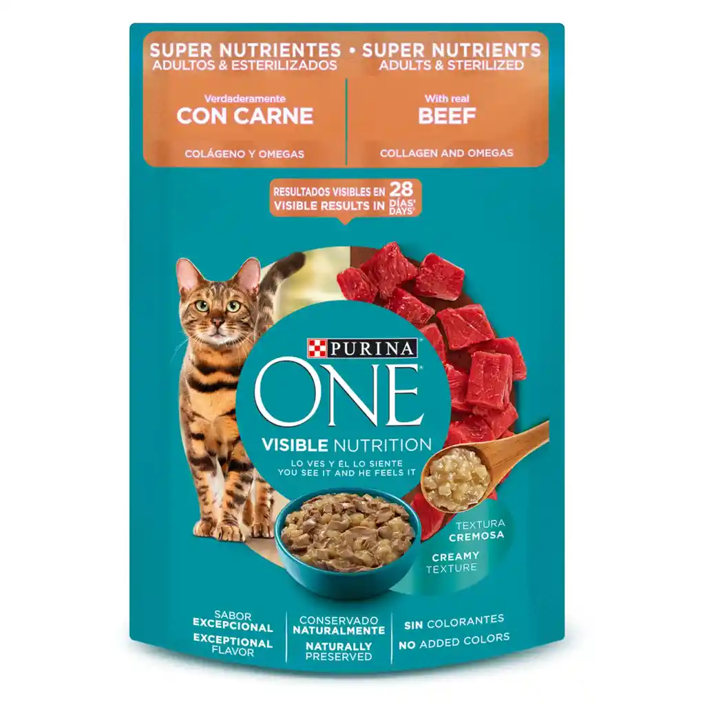 Comida húmeda para gatos Esterilizados Purina One sabor a Carne x 85gr