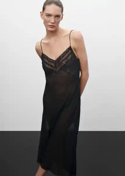 Vestido Shore Negro Talla L Mujer Mango