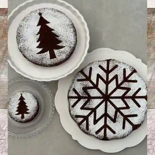 Brownie navidad azúcar pulverizada