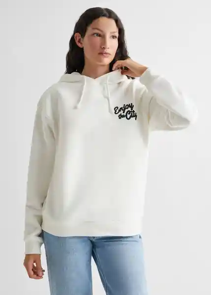 Buzo Sudadera Enjoy Off White Talla 18 Teen Niñas Mango