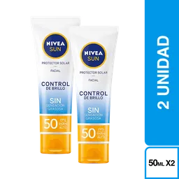 2 x Nivea Sun Control Brillo Face Fps 50