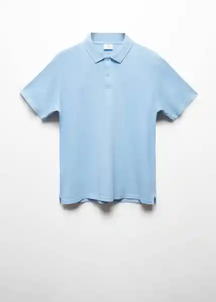 Camiseta Polo Sugarpo Celeste Talla S Hombre Mango