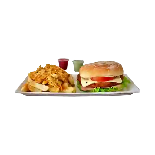 Hamburguesa Apanada & Papas