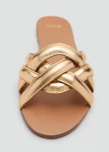 Sandalias Dobleto Oro Talla 38 Mujer Mango