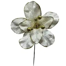 Flor Magnolia Crema Dorado 8P 22 cm 831-Amx006-2502B Finlandek