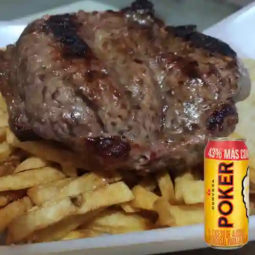 Combo Churrasco 400 Gramos Arepa y Papa + Poker 330 ml