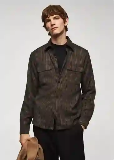 Camisa Maxime Marrón Talla L Hombre Mango