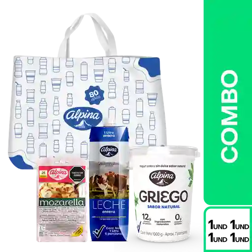 Combo Alpina Griego + Leche + Queso + Regalo Tote Bag