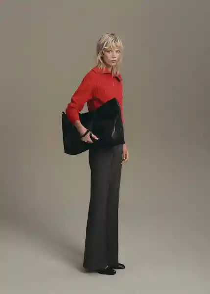 Saco Jersey Ribraid Rojo Talla L Mujer Mango