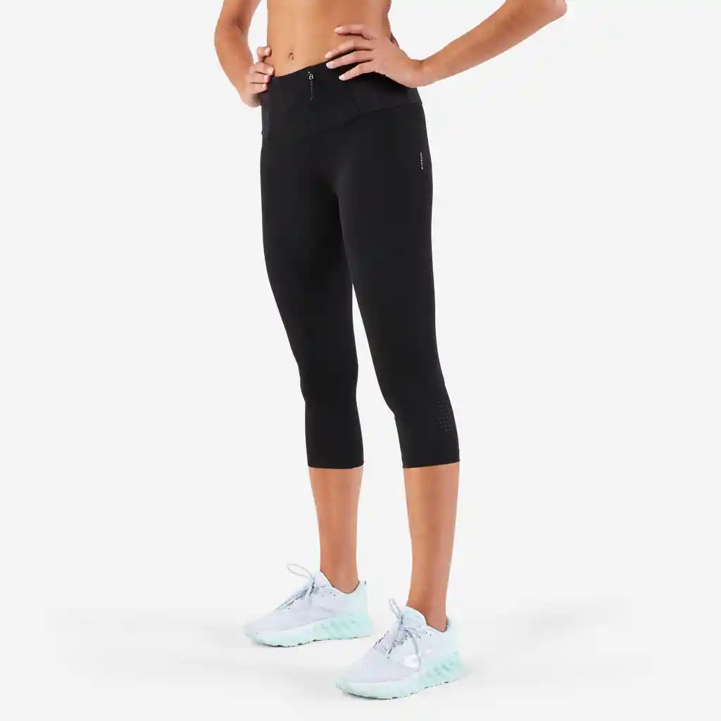 Licra 3/4 de Running Para Mujer Kiprun Con Bolsillos Negro