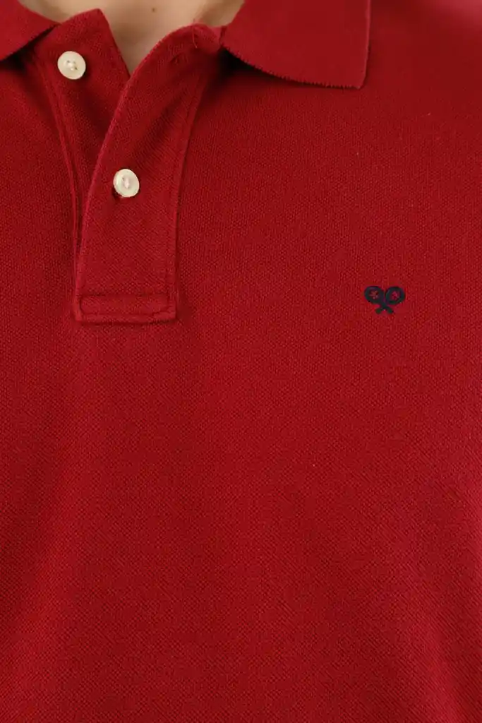Polo Roja Con Raqueta Multicolor Para Hombre