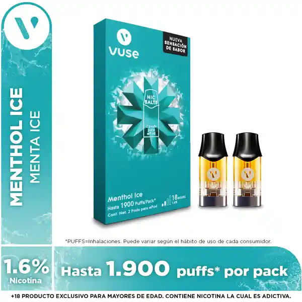 Vuse Capsulas Menthol Ice 18 mg