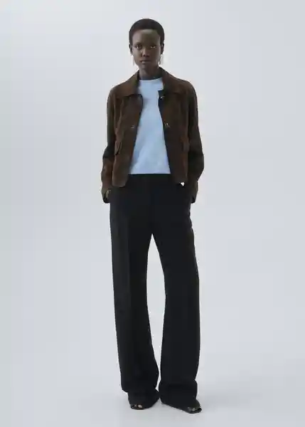 Saco Jersey Taurus Celeste Talla M Mujer Mango