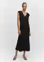 Vestido Canal Negro Talla 25 Mujer Mango