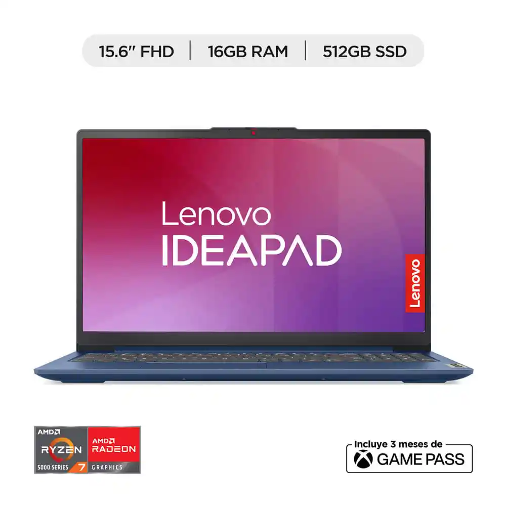 Computador Portatil Lenovo Ideapad Slim 3 15abr8 - Amd Ryzen™ 7 - 16gb Ram - 512gb Ssd - Azul Abismo - 15.6" Fhd