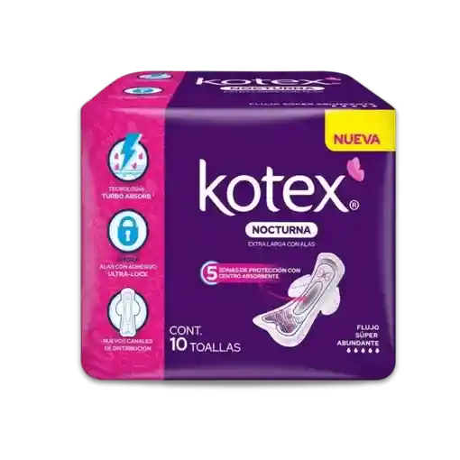 Toallas Con Alas Nocturna - Kotex