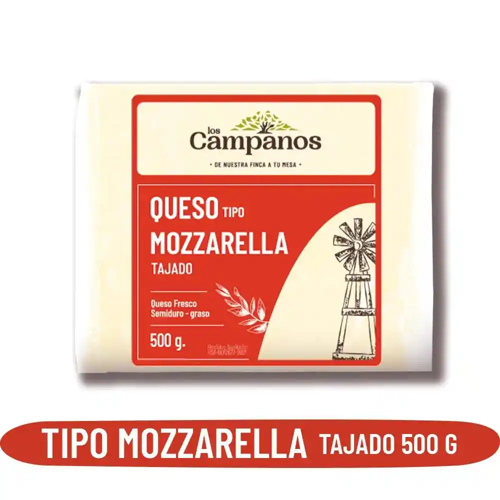 Los Campanos Queso Mozzarella Tajado