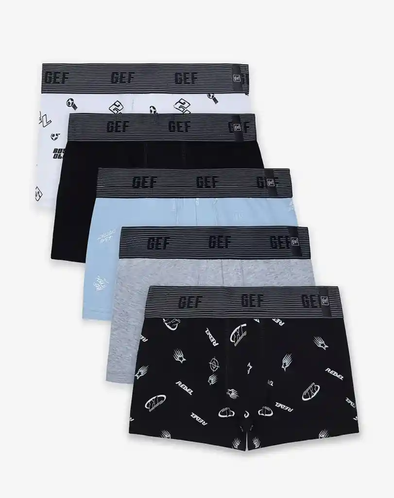 Bóxer Corto Con Elástico Expuesto Kids Masculino Uloc Kd X5 Gef