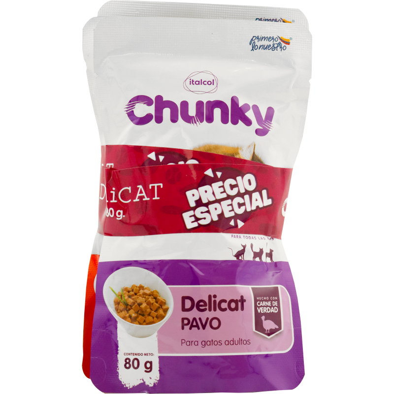 Chunky Set Alimento Húmedo Para Gato Delicat X4 4 x 80 g
