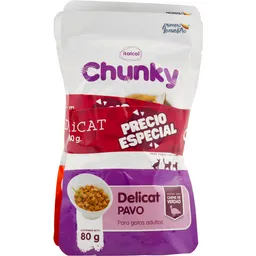 Chunky Set Alimento Húmedo Para Gato Delicat X4