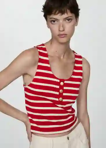 Top Ray Rojo Talla L Mujer Mango